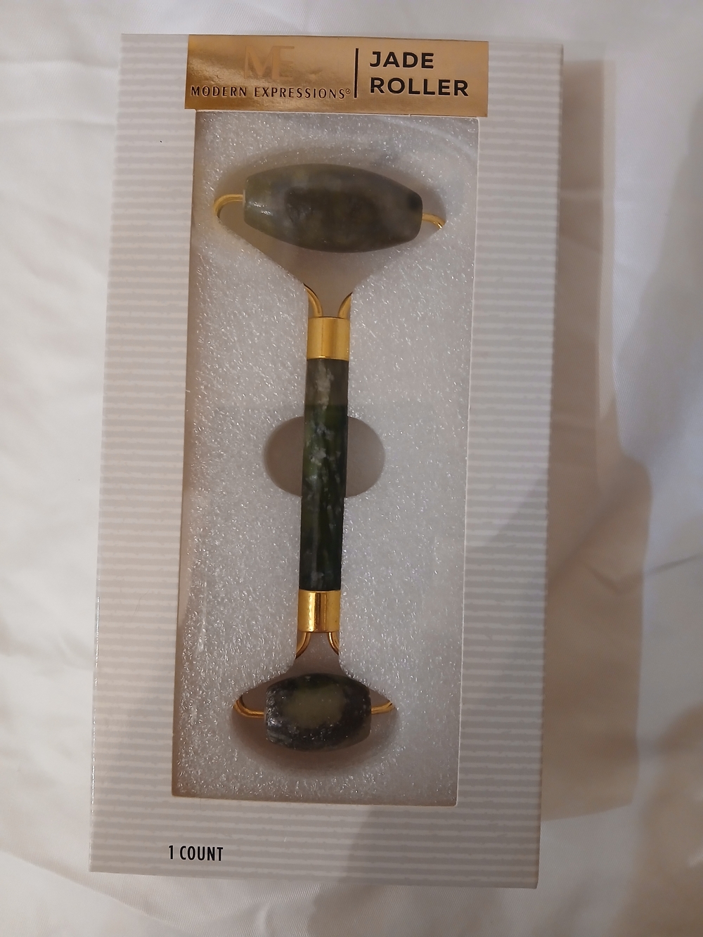 Expressions Jade Roller with Gold Accents - Green & Gold